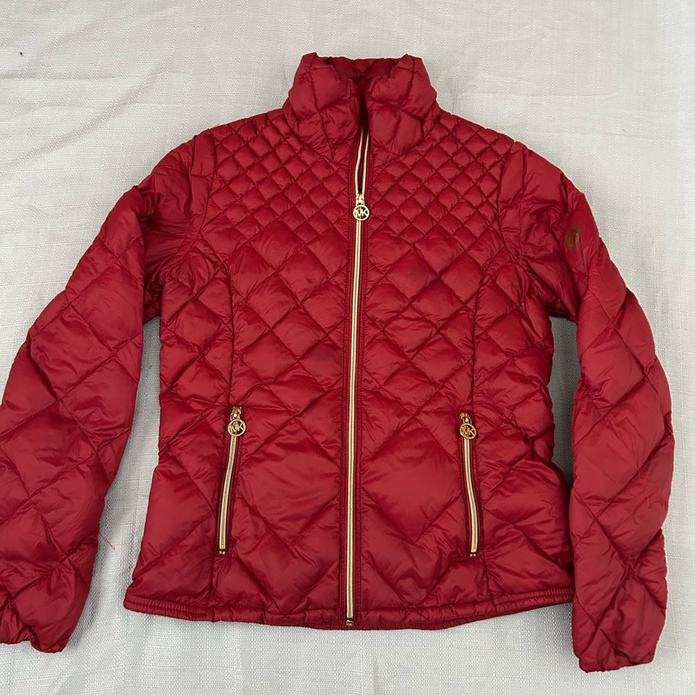 MICHAEL Michael Kors Crimson Quilted Puffer Coat